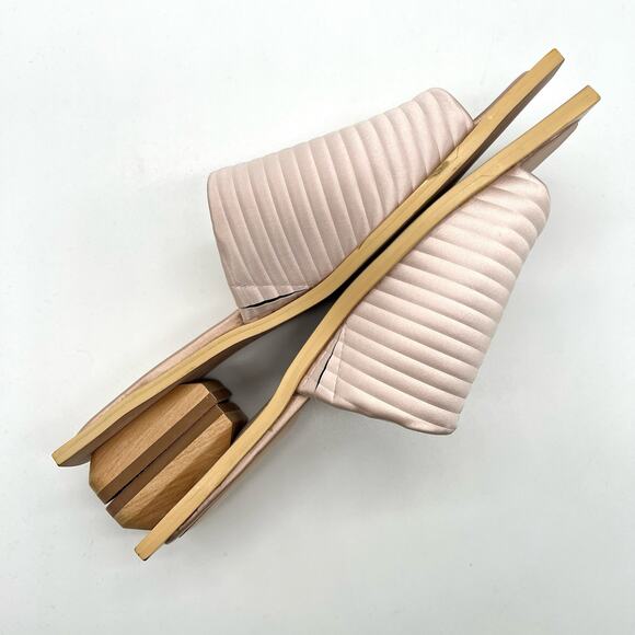 VINCE CAMUTO Imagine Satin Slide Sandal Womens 7 Blush Pink Quilted Rib Shoes - Picture 7 of 14